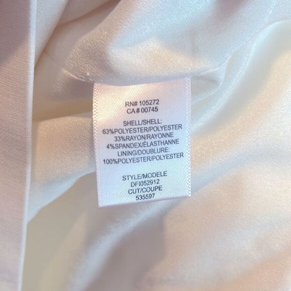 HALSTON | White Pencil Dress w/ Cap Sleeves & Jewel-Neckline | Size 6 / Small - Picture 7 of 11